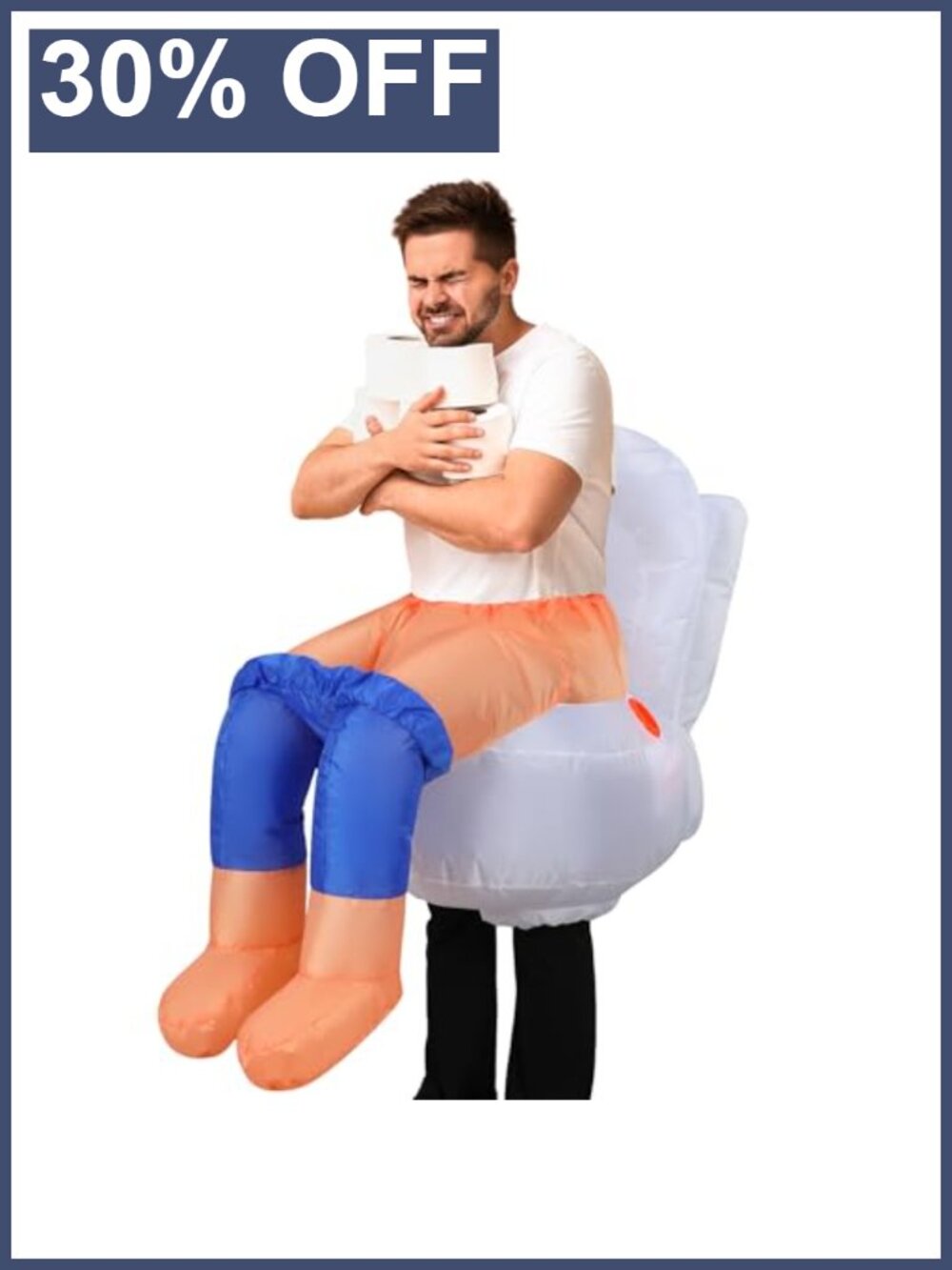 Inflatable Toilet Halloween Costume Adult Funny Party Blow Up Suit